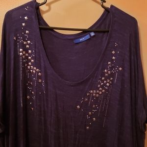 APT 9, Navy blue womans shirt, 3x